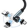 Kuulaa 7pin Cavo di ricarica magnetico 2M, 360° e 180°, ricarica rapida 3A e trasferimento dati per tipo C/Micro USB/i-Products