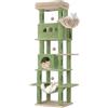Hzuaneri Albero per Gatti, 170 cm Verde, 8 Tiragraffi, 2 Grotte | Tiragraffi per Gatti Adulti, Giochi per Gatti, Lavabile, Trespolo per Gattis con Cestini, Amaca, Pompon, MS17018AG