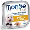 Generico Monge Fresh cane, umido per cani di tutte le taglie e razze, patè con bocconi gusto POLLO | 6 scatolette da 100 grammi l'una.