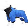 Generisch Cappotto invernale per cani di taglia piccola, media e grande, impermeabile, caldo, antivento, tuta da neve per cuccioli, abbigliamento in pile per animali domestici (blu, M)