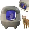 Generic Lettiera autopulente per gatti - 22,05 pollici grande cassa in PP | scatola automatica multi-gatto - WC intelligente igienico con copertura completa e sterilizzatore UV con pala, ideale per la casa