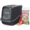 PeeWee Toilette per gatti PEEWEE EcoHus lettiera chiuso per gatti dal sistema autopulente con pala e 3 kg. pellet di legno, colore:nero-antracite