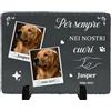 Umitive Lapide Personalizzata per Animali Domestici - Targa Commemorativa Quadrata con Foto e Nome - Regalo per la Perdita di Un Cane - Decorazione per Cimitero per Animali (Style L)