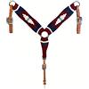 Cheval's International Collare per cavallo in mohair occidentale, realizzato a mano in lana e pelle, regolabile, resistente e confortevole, per cavalli, bordeaux