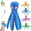 HItianya Giocattolo per cani a forma di polpo Whiskerspot, peluche squittiente a forma di polpo ecologico Whiskerspot, senza imbottitura, giocattolo interattivo da masticar (Bleu)