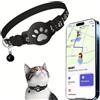 Genérico Collare GPS Gatti, GPS per gatti senza quota mensile. Localizzatore compatibile con goo-gle Find My (compatibile con Android e iOS), non richiede SIM (collare nero + tracker bianco)