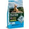Generico Monge BWild Cane Adult Mini Grainfree Acciughe con Patate e Piselli,alimento secco completo per cani adulti di taglia picccola, senza cereali, confezione da 2,5kg.