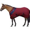 Horses, Coperta da Box per Cavallo in Cotone Modello Maddy 2, Leggera e Traspirante per Primavera e Estate, con Cinghie e Copricoda, BORDEAUX/BLU-120 cm