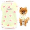 SMALLLEE_LUCKY_STORE Camicia per cani di piccola taglia, maglietta per animali domestici con stampa a cuore, abbigliamento estivo elastico con volant e risvolto, canottiera per cuccioli di chihuahua,