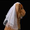 PQIQP Velo da sposa per animali domestici, gatti, cani, copricapo da sposa, per cani, matrimoni, feste, accessori per capelli per cani di taglia piccola, media e grande (1: bianco)
