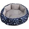 DOTBUY-SHOP Rotondo Cuccia Cane Interno, Peluche Cuccia Gatto e Cane Ciambella Cuscino per Cani, PP Cotone Cuscino per Animale Domestico, per Cani Gatti (S,Stelle Blu)