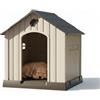 Aqpet Cuccia per Cani in Plastica Impermeabile da Esterno e Interno - Casetta con Pavimento Rialzato e Sistema di Ventilazione - Rifugio Resistente per Cani di taglia Piccola 65x70x70h