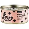 Generico Lev Umido Sfilaccetti Gatto Adult Tonno e Salmone, alimento complementare per gatti adulti di tutte le taglie e razze, gusto Tonno e Salmone | 12 scatolette da 70 grammi l'una.