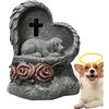 Generic Pietra commemorativa per animali domestici pietra ricordo cane lapide cane statua da giardino alimentata ad energia solare lapide animale domestico segno commemorativo per animali domestici gatto