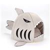 GLOGLOW Letto Grotta per Gatti, Cuccia a Forma di Squalo Letto per Gatti Schiuma Ad Alta Resilienza Letto per Squalo Gatto Nascondiglio Capanna per Gatti Sacco a Pelo per Gatti (GREY)