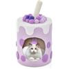 COSTWAY Cuccia per Gatti a Forma di Bubble Tea, Casetta per Gatti con Tiragraffi in Sisal e Palline Appese, Albero per Gattini da Interno, 37 cm x 37 cm x 67 cm (Viola e Bianco, 37 x 37 x 67 cm)