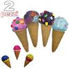 OISE ART STORE Trade Shop - 2 Giocattolo Cono Gelato Gomma Suono Resistente Da Masticare Per Cani Animali