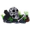 Qusinfc Decorazione in resina per acquario Pirata Cranio Decor Nascondi Betta Pesce della grotta Per Accessori per Serbatoio Per Eremita Guppy Decorazioni Acquario Grande Nave