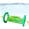 Generic Tunnel da per acquario - Betta rifugio con foglia, grotta di gamberetti, tunnel acrilico galleggiante, accessori per acquario per piccoli pesci, esercizi, arricchimento, simulazione