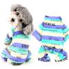 Ranphy Pigiama per Cane Domestici Tuta in Cotone Cani di Piccola Taglia Cucciolo a Righe Pjs Cagnolino Gatto Tutine Generali Carino Tutine morbide Pullover 4 Gambe Camicie Abbigliamento Vestiti