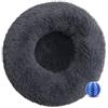 DOTBUY-SHOP Rotondo Cuccia Cane Interno, Peluche Cuccia Gatto e Cane Ciambella Cuscino per Cani, Lavabile e Morbido Cuscino per Animale Domestico, per Gattino Cucciolo (50CM,Antracite)