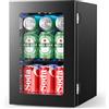 Electactic - Frigorifero da 24 lattine, mini refrigeratore per bevande per bibite, birra in scatola, controllo digitale della temperatura regolabile per casa, camera da letto e ufficio, colore nero