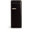 CREATE / RETRO FRIDGE 150 SAND/Frigorifero nero con maniglia sabbia e congelatore 281L / 102W, 150cm, 3 ripiani, regolatore di temperatura, portabottiglie, 60x60x150cm