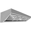 Ristoattrezzature - Cappa in acciaio inox 250x90x45h cm a parete snack senza motore