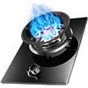 KKJPL Cucina A Gas, 1 Bruciatore, Bruciatore Wok A 9 Camere Da 4,5 KW, Piano Di Cottura In Vetro Temperato Nero, Con Protezione Contro Lo Spegnimento Della Fiamma, For Cucina Domestica(NG)