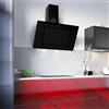 GURARI GCH S 155 BL 90 Prime, cofano, cappa cucina di lusso 90 cm, vetro nero, 1000m³/h, estrazione dai bordi, timer, telecomando, cofano a parete, l'aria di scarico e ricircolo
