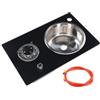 Torvex Cooktop a gas Torvex RV, piano cottura a singolo bruciatore con bacino di lavello in acciaio inossidabile, cottura in vetro da 1,8 kW compatibile con per roulotte per barca 22,8