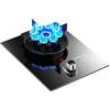 Generico Cucina A Gas 1 Bruciatore, Bruciatore Wok A 9 Cavità Da 5,2 KW, Piano In Vetro Temperato Nero, Testa Del Ruotabile Di 90°, Con Protezione Antispegnimento(NG)