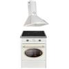 GURARI GCH E 612 Cr + GCH C 46 WH 6, fornello a induzione retrò 60 cm, Range Coocker 60 l, crema + cappa aspirante 60 cm, cappa da parete, crema, cappa di scarico/cappa di convezione, 1000 m3/h