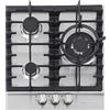 Kaiser KG 4354 Turbo - Piano cottura a gas, in acciaio inox, 45 cm, 3 bruciatori indipendenti