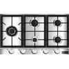 Kaiser Olan Kaiser KG 9357 Turbo, piano cottura a gas 90 cm, in acciaio inox esclusivo-autonomo, fornello, 5 bruciatori di qualità superiore, 3,8 kW, bruciatore WOK, gas naturale e propano possibili
