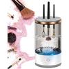 Ahalie Pulitore elettrico per pennelli da trucco USB multifunzione, pulitore automatico per tutti i tipi di pennelli di bellezza