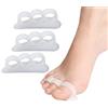 Nein 4 Separatori 3 anelli per dita dei piedi, cuscinetti in gel per dita dei piedi a martello in silicone, per sollievo dal dolore per dita a martello, dita sovrapposte,