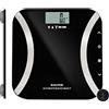 Salter 9173 BK3R - Bilancia Ultimate Accuracy, misura grasso/acqua corp., massa musc., BMI e BMR, increm. di 50 g per valori precisi, mem. 12 utenti, mod. atleta/bambino, capac. max 180 kg, nero