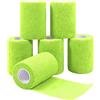 Nutoko 6 Rotoli Benda Elastica Bendaggio Adesiva Coesiva Benda Nastro Elastico Autoadesivo Salvapelle Sport Nastro Bendaggio Sportivo per Mani, Piedi, Ginocchia, Braccia 7.5cm x 4.5m (Verde)