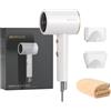 Bestauty Asciugacapelli Ionico 2000W, Phon Capelli, 2 velocità, 3 impostazioni di temperatura, ultraleggero e portatile, 2 ugelli + cappuccio di asciugatura, adatto per viaggi, casa e bambini