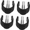 CALLARON Set 4 Pezzi Gommini per Stampelle C Forma Pin Locks per Bastoni da Passeggio, Accessori per Aiutare la Camminata Installazione Facile e Fissaggio Sicuro in Abs e Acciaio Nero
