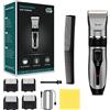 GYOUFU Tagliacapelli per uomo Kit per tagliare i capelli Trimmer per barba elettrico ricaricabile Rasoio per barba senza fili per cani da compagnia Baby Kids con pettini guida (Nero A1)