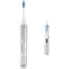 Cmeilau Spazzolino da viaggio portatile con custodia, spazzolino da viaggio pieghevole riutilizzabile, setole extra morbide leggere e tubo di dentifricio ricaricabile incorporato (White, One Size)