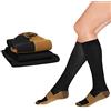 Fybida 2 Paia di Calze a Compressione in Fibra di Rame per e Uomo, Calze a Compressione Sportive Protezione della Caviglia per Corsa, Allattamento, Atletica(L/XL)