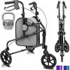 Vive Mobility 3 ruote Rollator Walker - leggero e pieghevole per anziani, anziani, uomini, donne - pieghevole e resistente con tre ruote per uso interno ed esterno (nero)