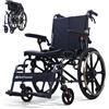 ByteTecpeak M4 Sedia a Rotelle Pieghevole Autopropulsata per Disabili Anziani 11KG | Seduta ampia, poggiapiedi rimovibili, ruote antiribaltamento, doppio freno, robusta, portata 100KG, colore Nero
