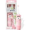 InnoGIO GIOgiraffe Blu, Spazzolino da Denti Elettrico per Bambini da 2 a 12 Anni, Timer e Luce con Testina di Ricambio