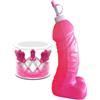 realGOOS Contenitore per bevande pisello gigante rosa con cannuccia e corona piselli per festa di addio al nubilato celibato sexy hot party per adulti 18+