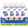 Vernel Carezza Delicata, Ammorbidente Lavatrice Concentrato, Pelli Sensibili e Delicate, Senza Coloranti, 8 x 46 Lavaggi, totale 368 lavaggi