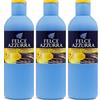 MENDOSA Felce Azzurra Bagnoschiuma Ebano e Vaniglia, Essenza Riequilibrante, Set da 3 Flaconi, 650ml